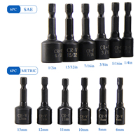 14 Pcs Magnetic Impact Socket Set with Driver Drill Bit Socket Screwdriver Wrench for 1/4 Inch Electric Screwdriver Handle Tools