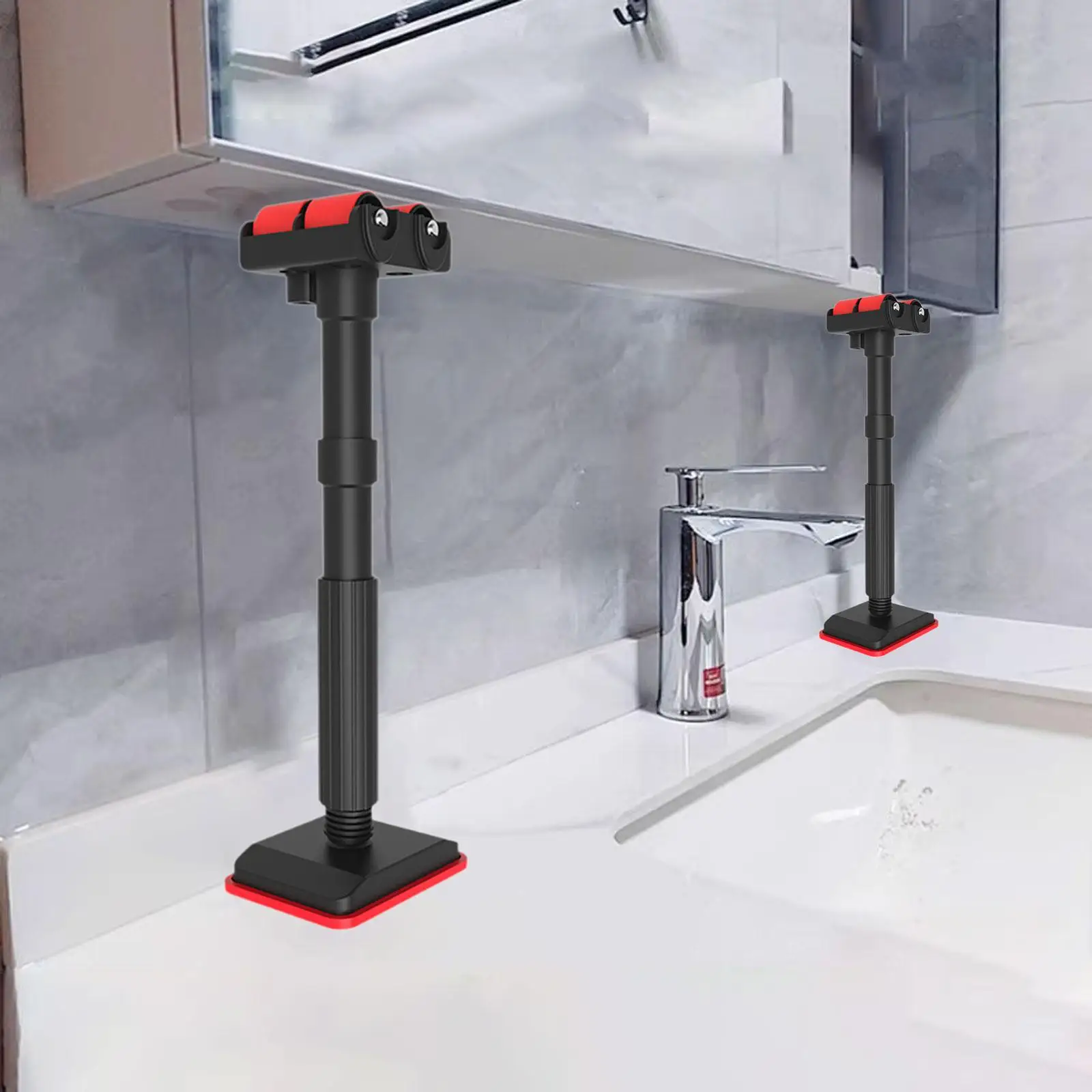 

2-Piece Bathroom Cabinet Door Support, Premium Adjustable Support, Telescopic