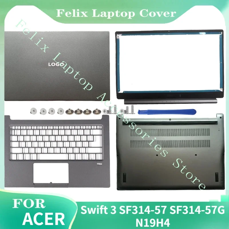 

NEW Laptop LCD Back Cover/Palmrest/Bottom Case PC Case For Acer Swift 3 SF314-57 SF314-57G N19H4 Gray