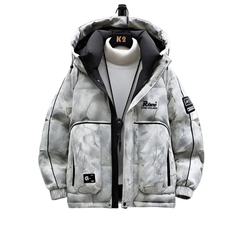 

Новая мужская утолщенная зимняя куртка с хлопковой подкладкой, молодежное и подростковое теплое модное пальто с капюшоном на хлопковой подкладке, индивидуальное пальто