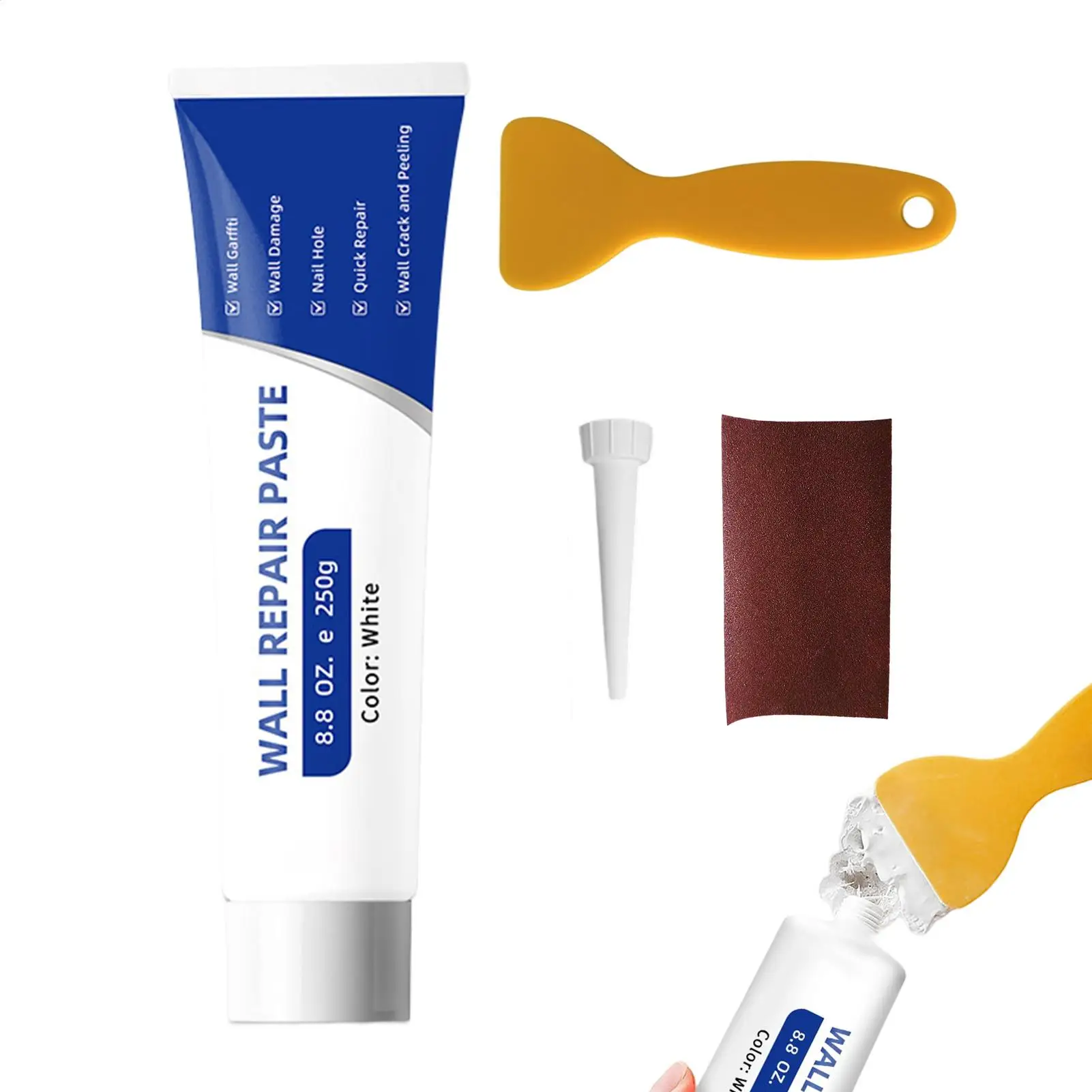 

Wall Repair Paste Quick-Dry White High Adhesion Waterproof Wall Hole Filler Paste for Holes Cracks Dents Gaps Scratch Home Dorm