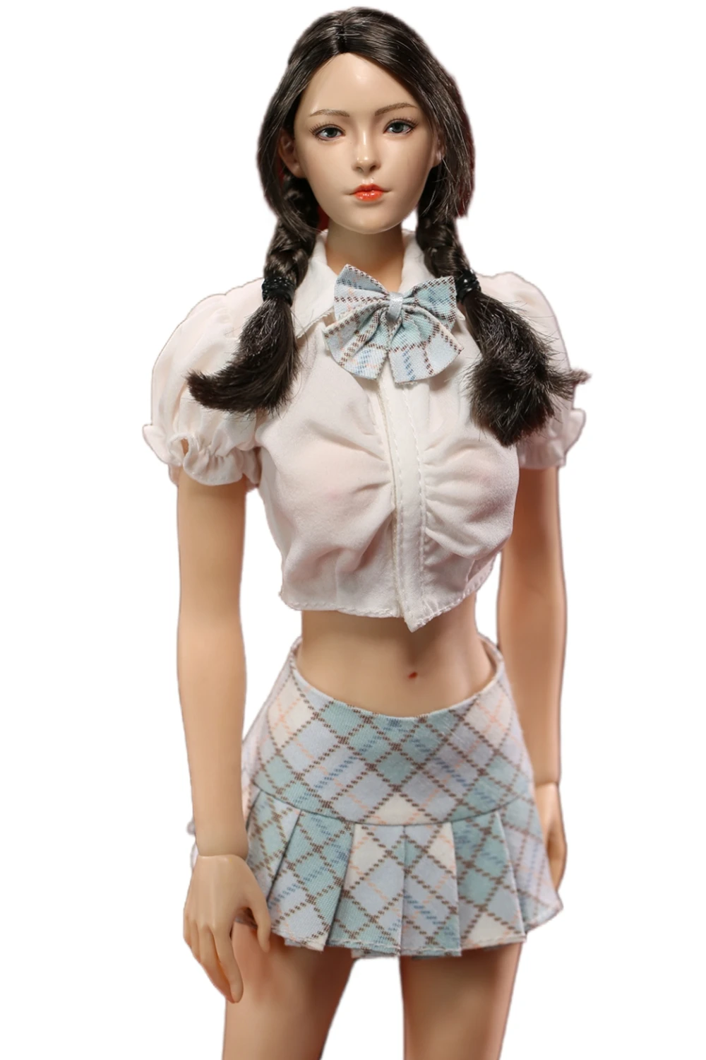 

HiPlay 1/6 Scale Figure Doll Clothes: Blue Bubble Sleeve Short Blouse Halter For 12-inch Collectible Action Figure JO23X-12B