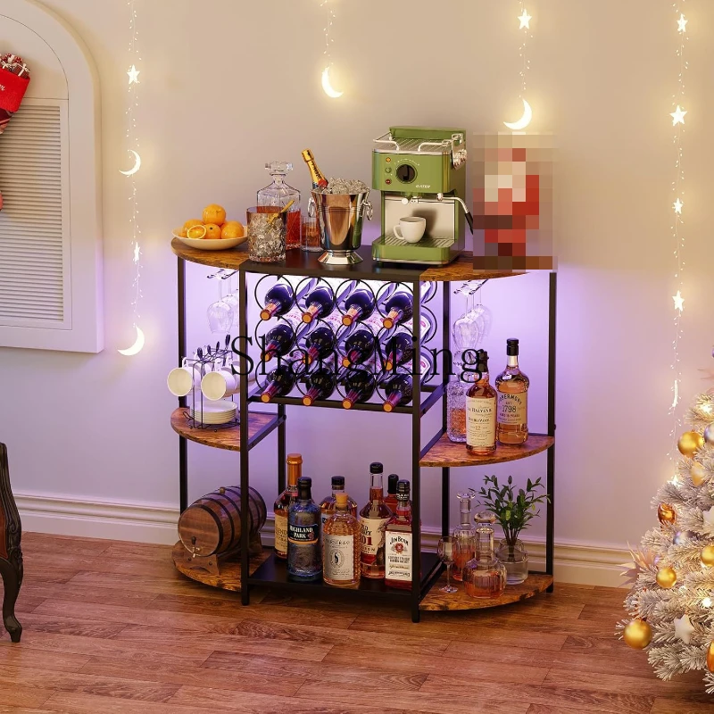 

SM new three-sided wine rack household wine rack kitchen dining room three-layer locker