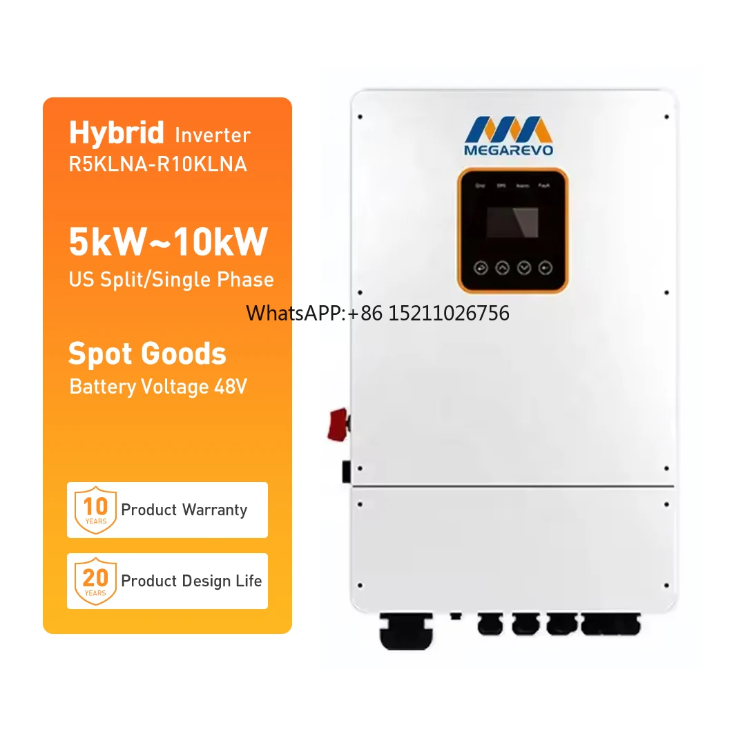 Megarevo 5KW 6KW 8KW 10KW US Standard Split Phase ESS Solar Inverters Hybrid Inverter 10kw