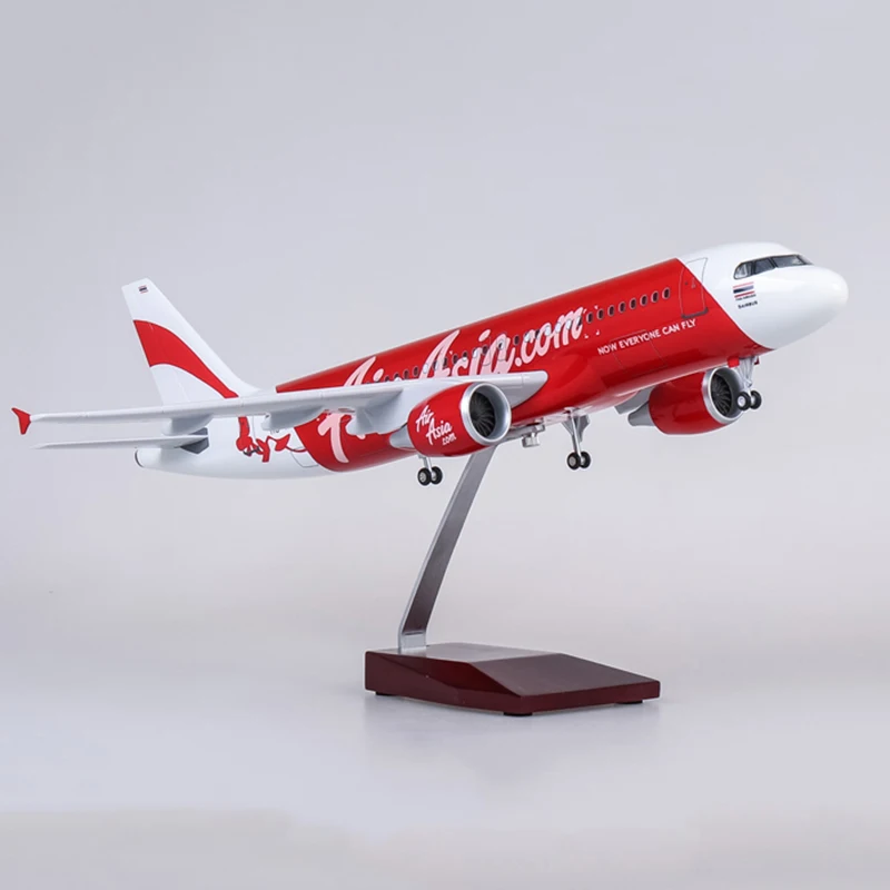 

1/80 Scale 47cm Airplane A320 Neo Air Asia Airline Model With Light Diecast Resin Plane Model Toys Collection Display Gifts Fans