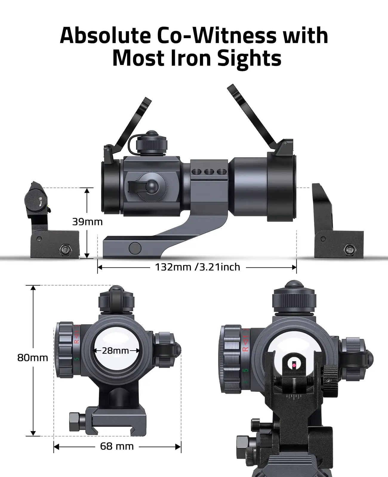 

CVLIFE Red Green Dot Sight Optics Scope 4 MOA Optics Holographic Reflex Sights with Cantilever Mount for 20mm Picatinny Rail