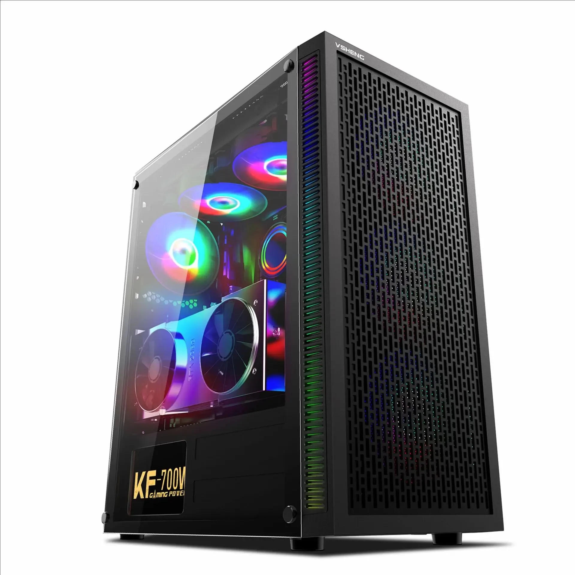 Cross-border Hurricane 2 glass side panel case supports dual X79 X99 CPU motherboards, E-ATX computer case, black