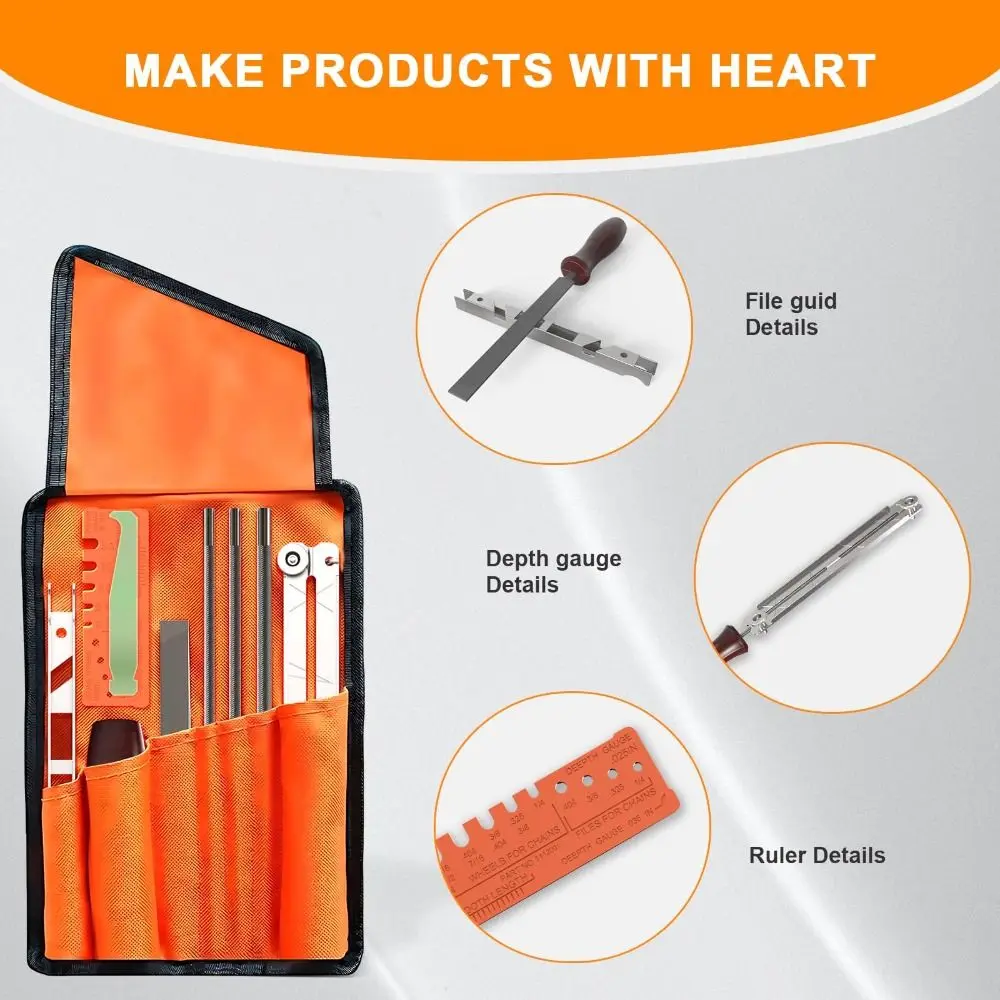 All-In-One Chainsaw Sharpening Kit Versatile Universal Chainsaw Maintenance Kit Multi-purpose Durable Chainsaw File Set