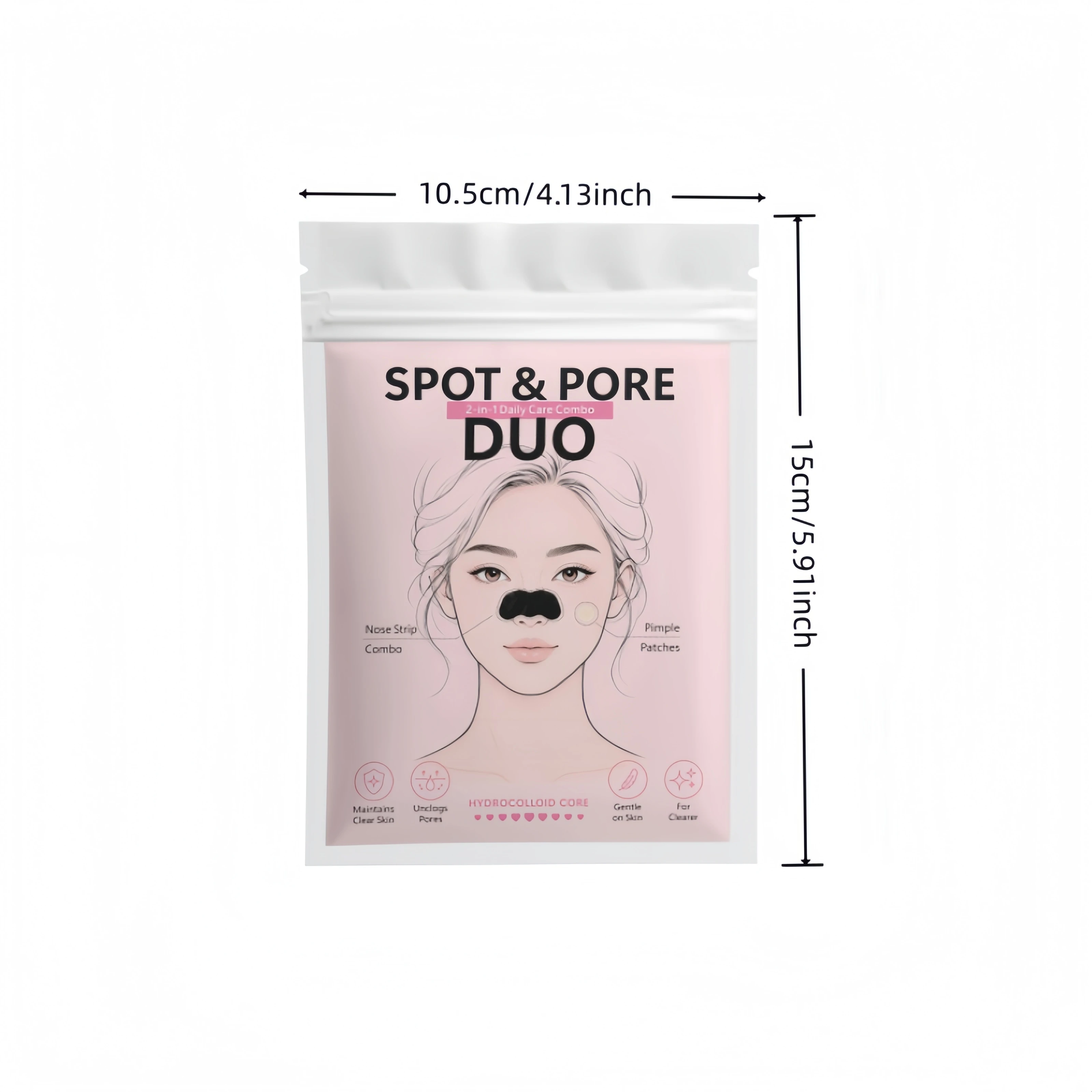 146/292/366Pcs Hydrocolloid Spot Patch & Black Nose Strip Set Invisible Blemish Stickers Assorted Sizes Day Night Face Care image 6