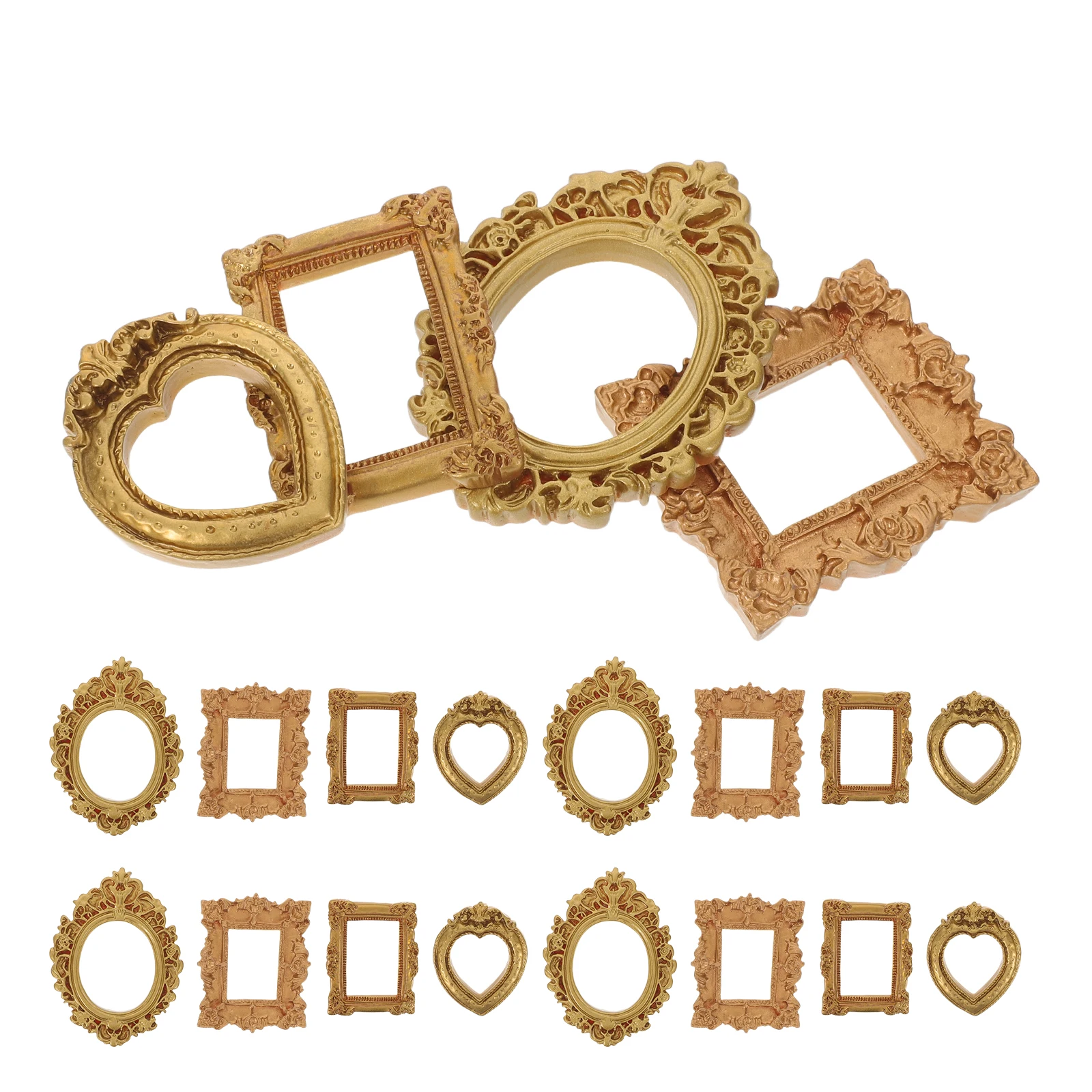 

40Pcs Vintage Mini Resin Picture Frames Small Photo Frame for DIY Tabletop Wall Display Photography Prop Manicure Decor