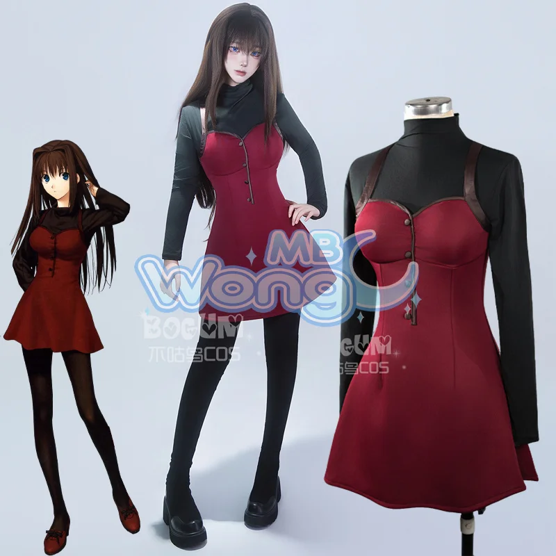 Anime Witch on the Holy Night Aoko Aozaki Cosplay Costume Red Dress Uniform Aozaki Aoko Outfit For Hallowmas Party Adult Women