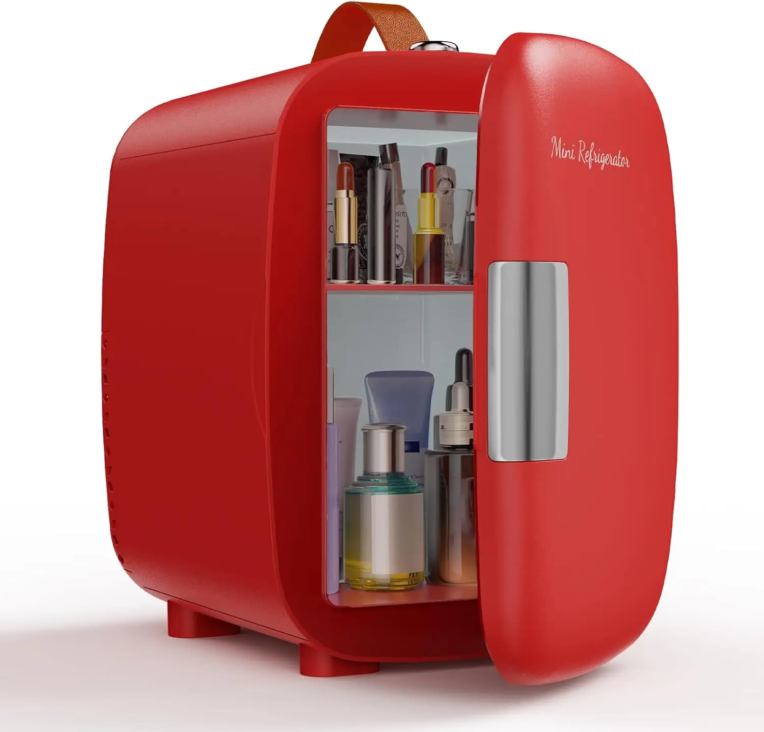 

Мини-холодильник для спальни, офиса и автомобиля, портативный мини-холодильник объемом 4 л/4,23 кварты для косметики с ручкой, ультратихий, энергосберегающий