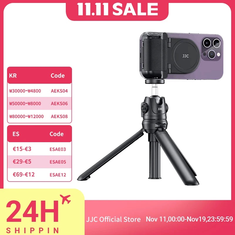 JJC 마그네틱 전화 카메라 촬영 손잡이 촬영 보조 원격 제어 전화 핸들 for iphone SAMSUNG 스마트 폰 블로그 촬영