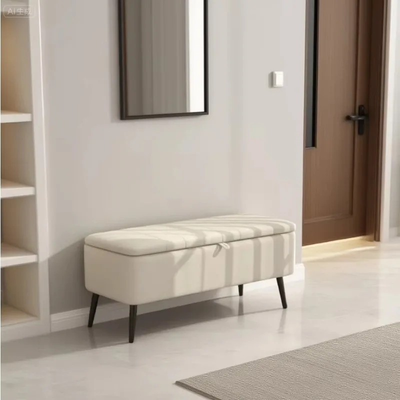 Golden footstool and Ottoman modern living room storage stool with convenient ottoman for home or hotel use