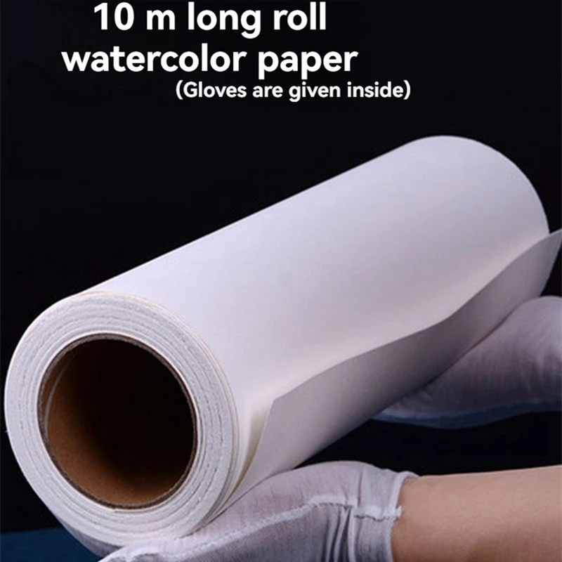 Cold Press Artist Master Watercolor Paper Roll Can Be Cut 4K Large & Thickening Cotton Pulp 37Cmx10m Watercolor Paper