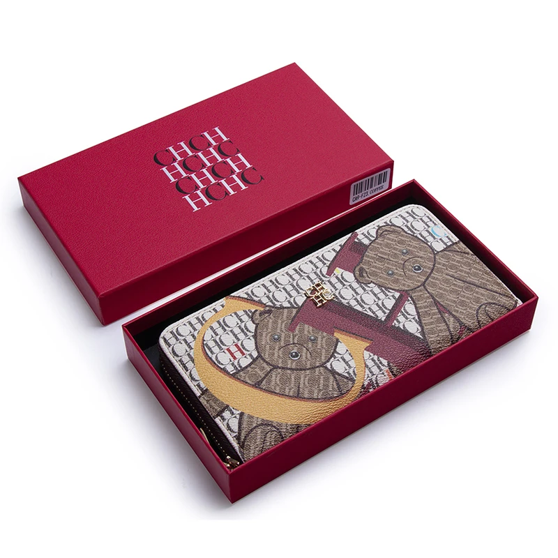 

CH High Quality Luxury Women's Handbags Square Wallet Classic Vintage Folding Printed Monogrammed Design Design Fashion Premium