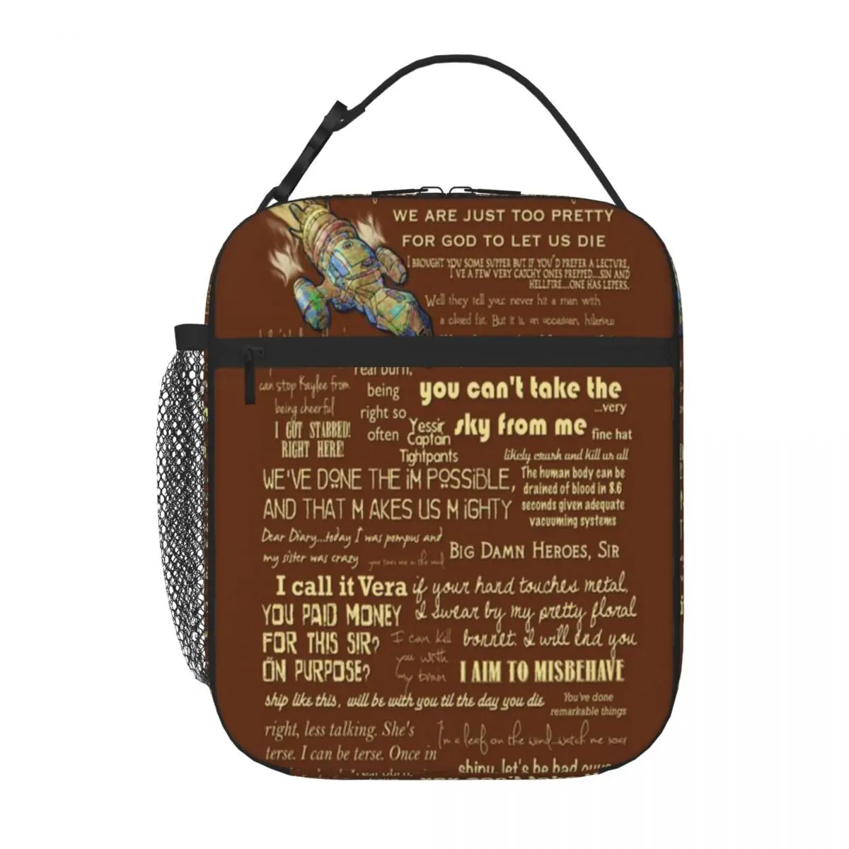 Bestselling Firefly Quotes Striped Thermal Food Carrier Preschool Lunch Canvas Lunch Bag