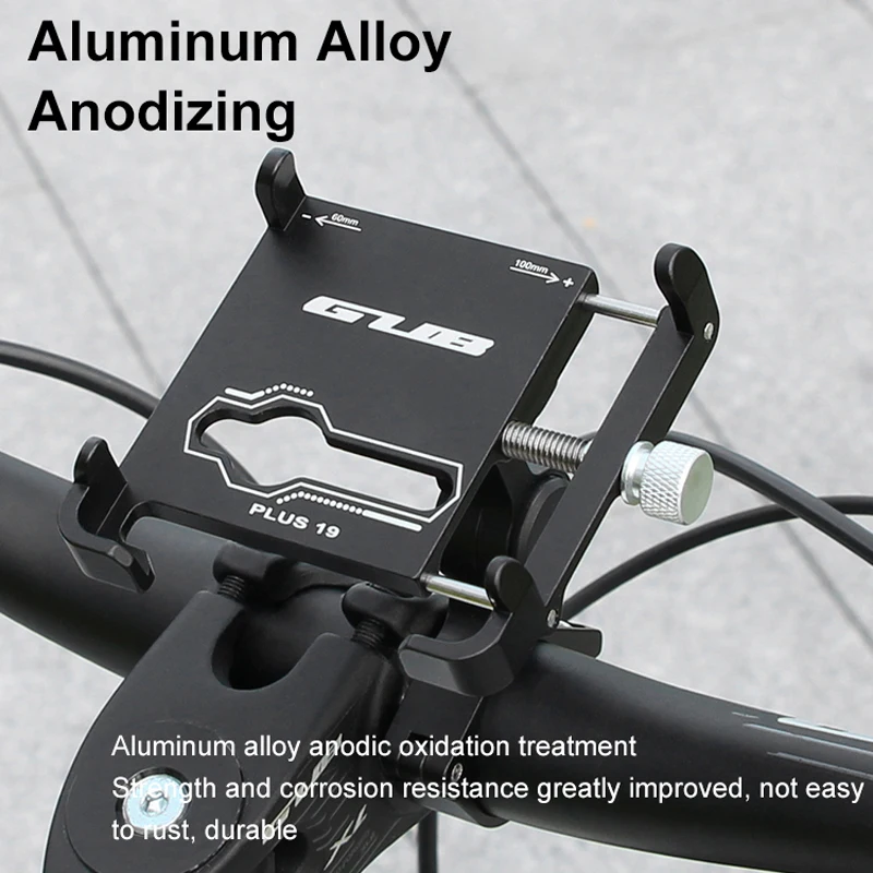 GUB PLUS 19 Motorcycle Bike Phone Holder Aluminum Alloy Cell Phone Holder Bracket Rotatable Adjustable Anti-slip Cycling Parts