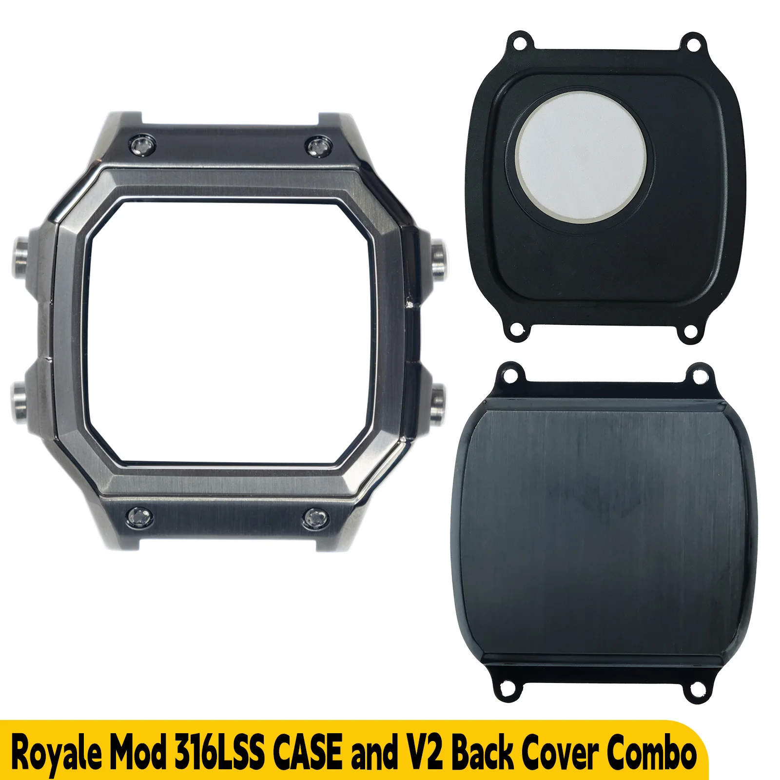 Compatible with Casio AE1200 AE1300 Royale Mod Watch Case and V2 Back Cover Upgrade Combo 316L Stainless Steel Metal Watch Mod view 5