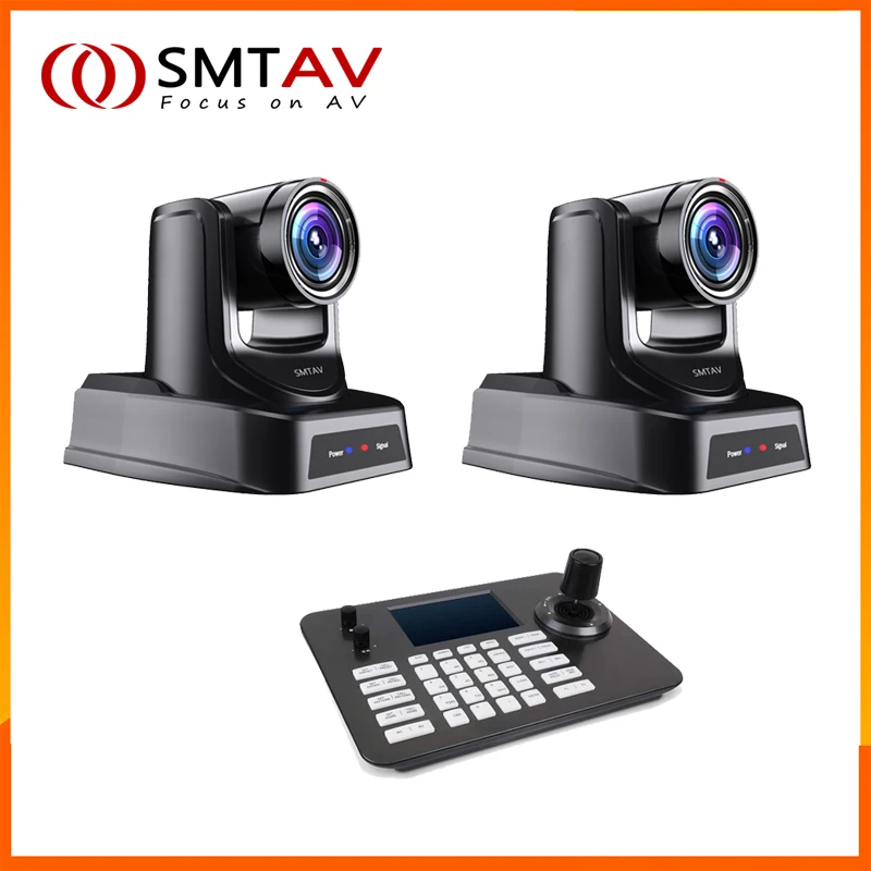 

2pcs SMTAV 20x + 16x Zoom NDI HX 4.5 3G-SDI IP Outputs PTZ Camera Live Streaming Camera for Church Business with PTZ controller