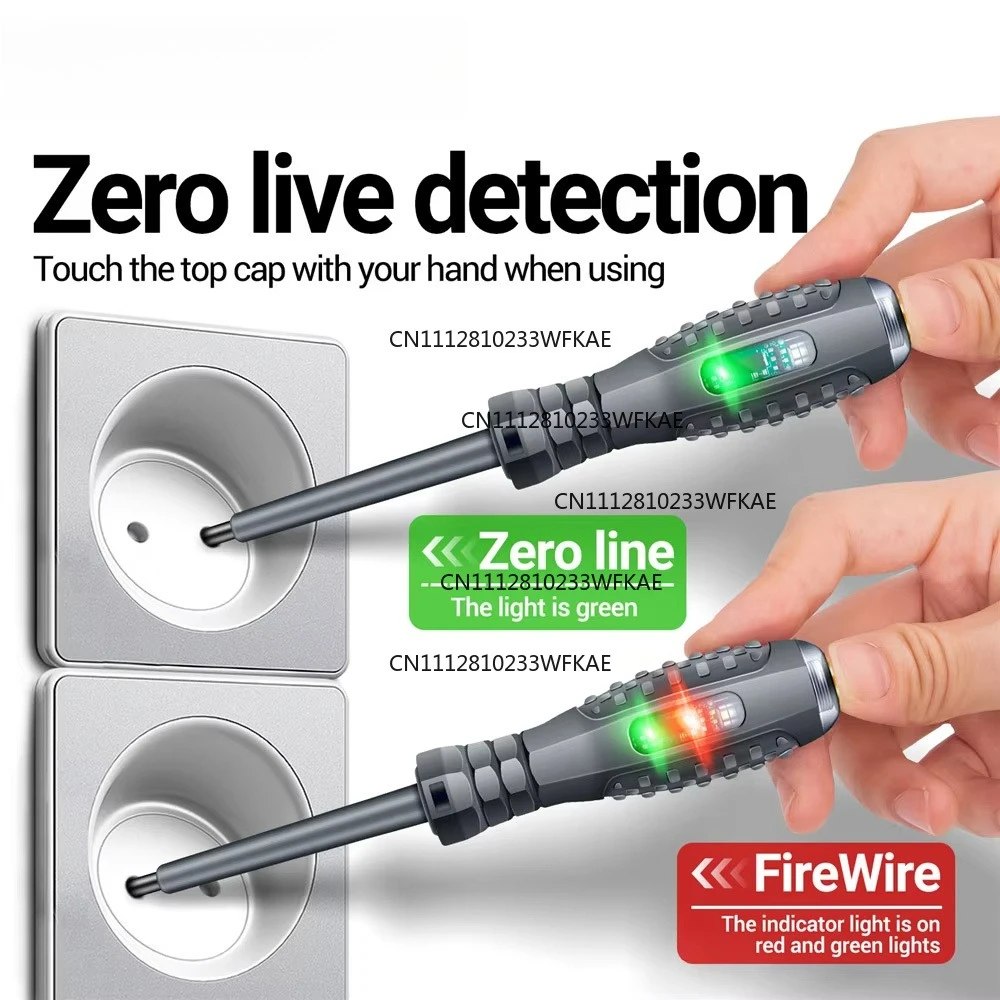 Multifunctional electrician test screwdriver, AC non-contact induction test laptop 70-600V red and green sensor light