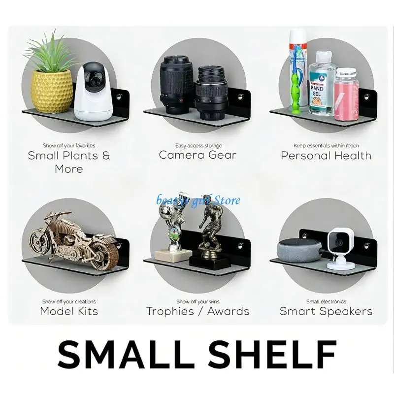 

C7AB Wall Mount Aluminum Alloy Speaker Holder Space Saving L Metal Speaker Bracket For Bookshelf Small Spaces