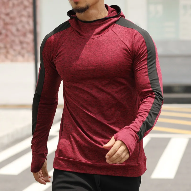 Sports Jacket Men's Autumn And Winter Running Training Long Sleeve Hooded Pullover Fitness Jacket Sports Fleece Sweatshirt Men's