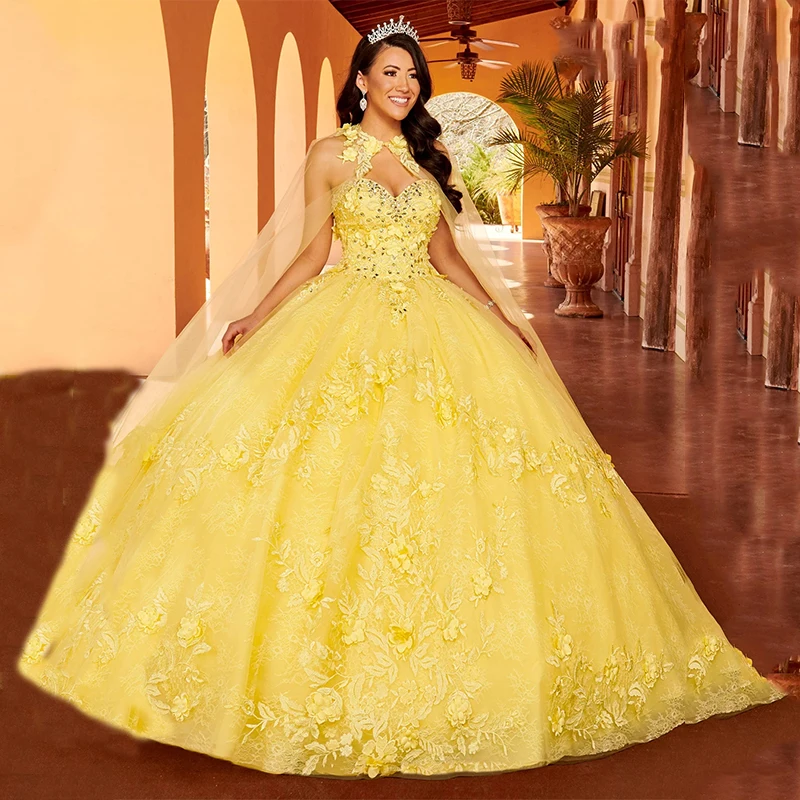 Doymeny-Vestidos De Quinceañeras con apliques De cuentas, Vestidos De encaje De 15 Años, cumpleaños De quinceañera, dulce 16 ساييييي