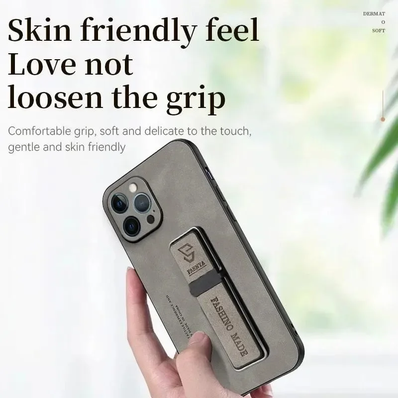 Case For Samsung Galaxy A26 A17 back shell with bracket design Cashmere skin shockproof shell For Samsung Galaxy A27 Soft Cover