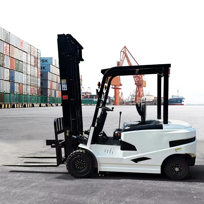 Free Shipping 4 Wheel Electric Forklift 1-5 Tons Capacity With AC Motor Lithium Battery For Warehouse Container Use