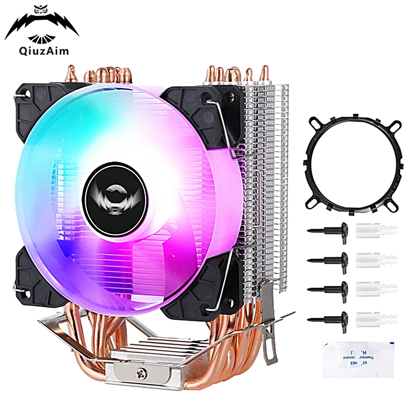 

QiuzAim 6 Heat Pipe Computer Case fans Processor pc Air-cooled CPU PWM Fan Installing LGA775 115x 1200 1700 1366 Am3 am4 am5 amd