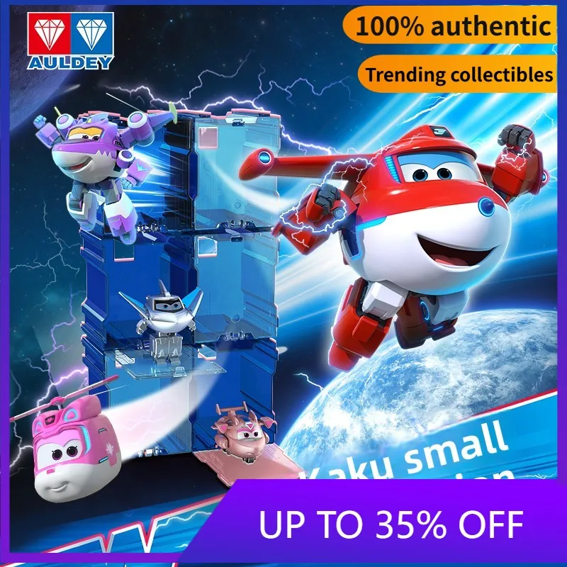 

Auldey Super Wings Jett, Krypto, Dizzy Mini Transforming Robot with Random Red/Blue Hangar - Boys & Girls Kids Toy Gift