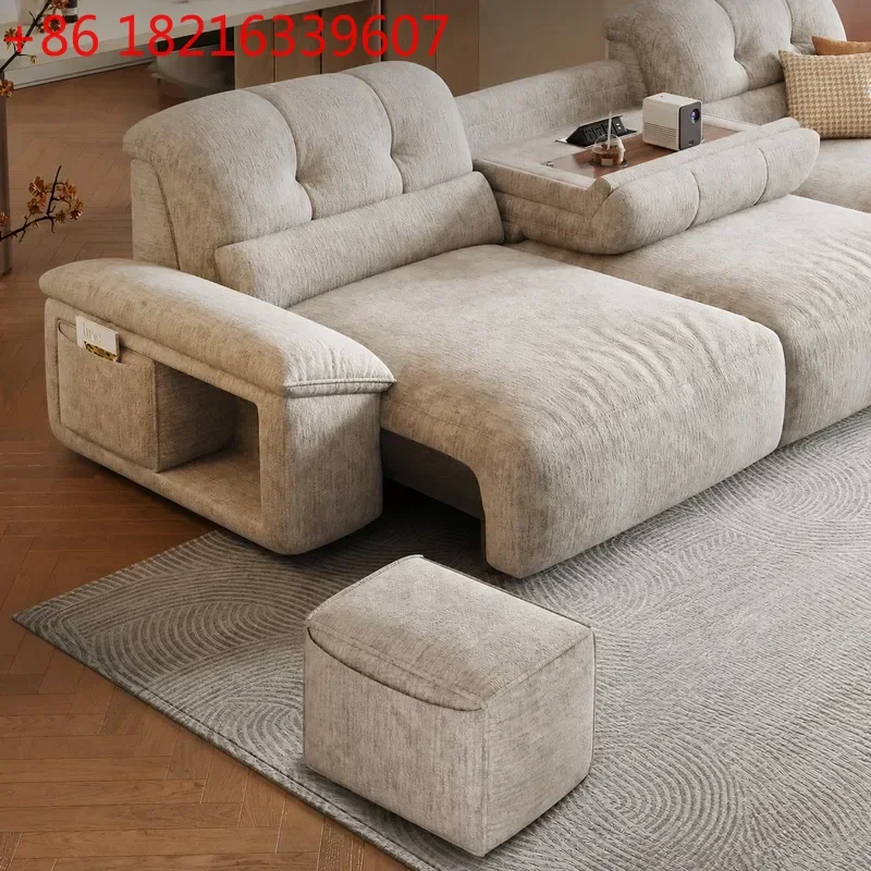 YAO Functional Chenille Fabric Electric Recliner Sofa for Home Theater Living Room Modern Flip Design Comfortable Seating