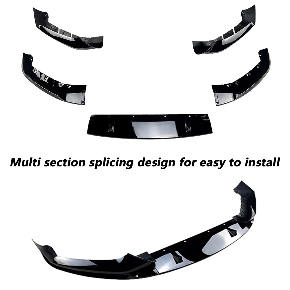 شفة ممتصة للصدمات الأمامية لسيارات BMW 5 Series G30 M Sport 2018-2020 لامعة سوداء شفة ممتصة للصدمات سبويلر ملحقات الشفة الأمامية تحديث السيارة #6