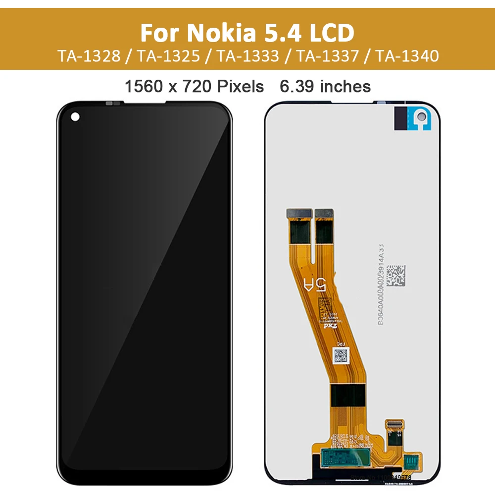 Imagem -02 - Visor Lcd Original para Nokia 5.4 Montagem Digitalizador de Tela Sensível ao Toque com Moldura Peças de Reparo Ta1328 Ta-1325 Ta-1340 639