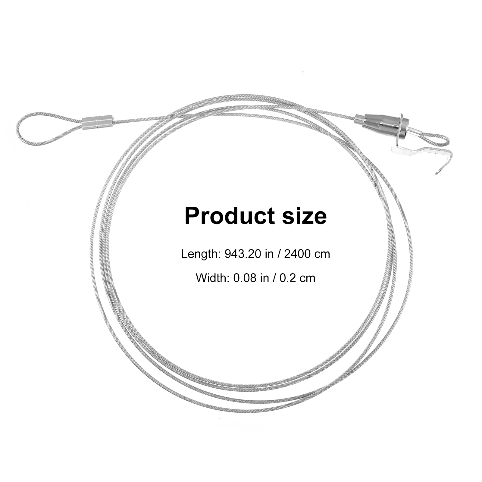 

2 Pcs Hanging Rope 2.4m Steel Curtain Hanging Rope Wire Lanyard Heavy Duty Cable Bedroom Living Balcony Dormitory Hardware