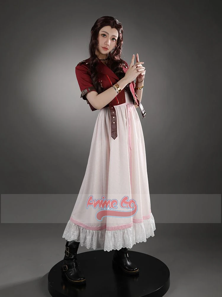 Aerith Gainsborough Cosplay Game FF VII Rebirth Aerith Costume Dress Jacket Women Role Play Outfits C08876