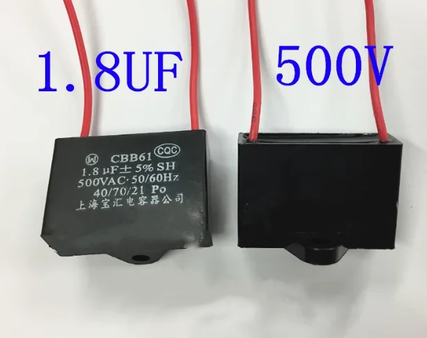 1pcs CBB61 Start Capacitance 1.8uF 500V 50/60Hz for Electric Fan Range Hood