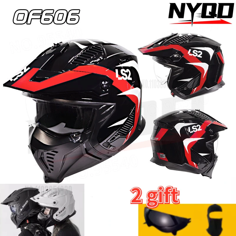 Original LS2 OF606 Motorcycle Helmet MultiPurpose Off-Road Racing Summer Anti-Glare casco Motocross motorcycle flip helmet