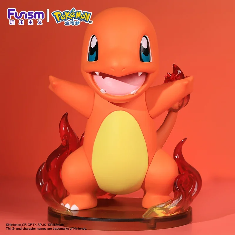 18cm-pokemon-handmade-charmander-anime-doll-ornaments-pvc-official-genuine-periferiche-desktop-kawaii-collect-toy-chidren-gift