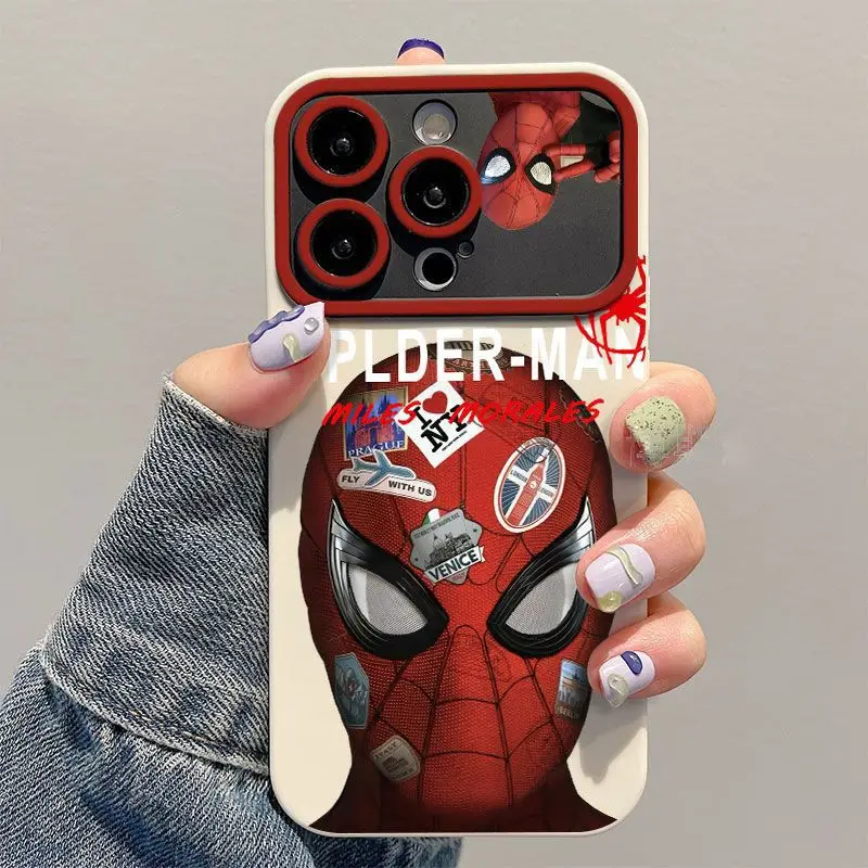 Cool Marvel Spider Man Trend Phone Case For iPhone 16 15 14 13 12 11 Pro Max 7 8 Plus XR XS Max SE Anti Fall Kawaii Cover