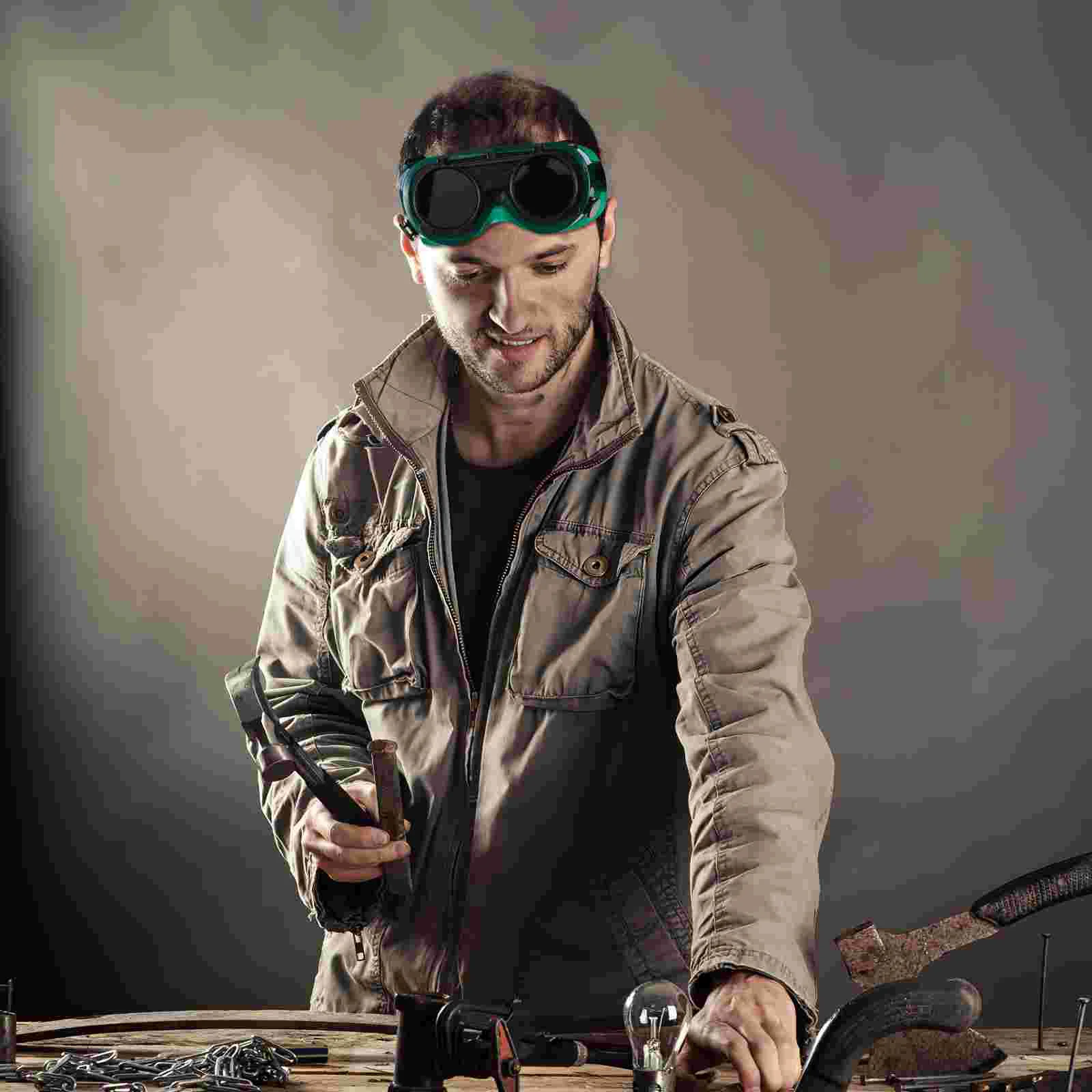 Gafas Steampunk Vintage, gafas dignas de redes sociales, lentes, telescopio, seguridad, soldadura de plástico
