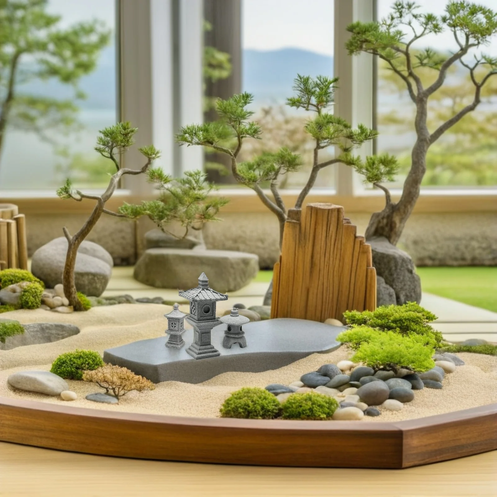 

1Set Pagoda Statue Zen Garden Tower Bonsai Miniature Landscape Adornments Outdoor Indoor Home Decoration Gardening Decorations
