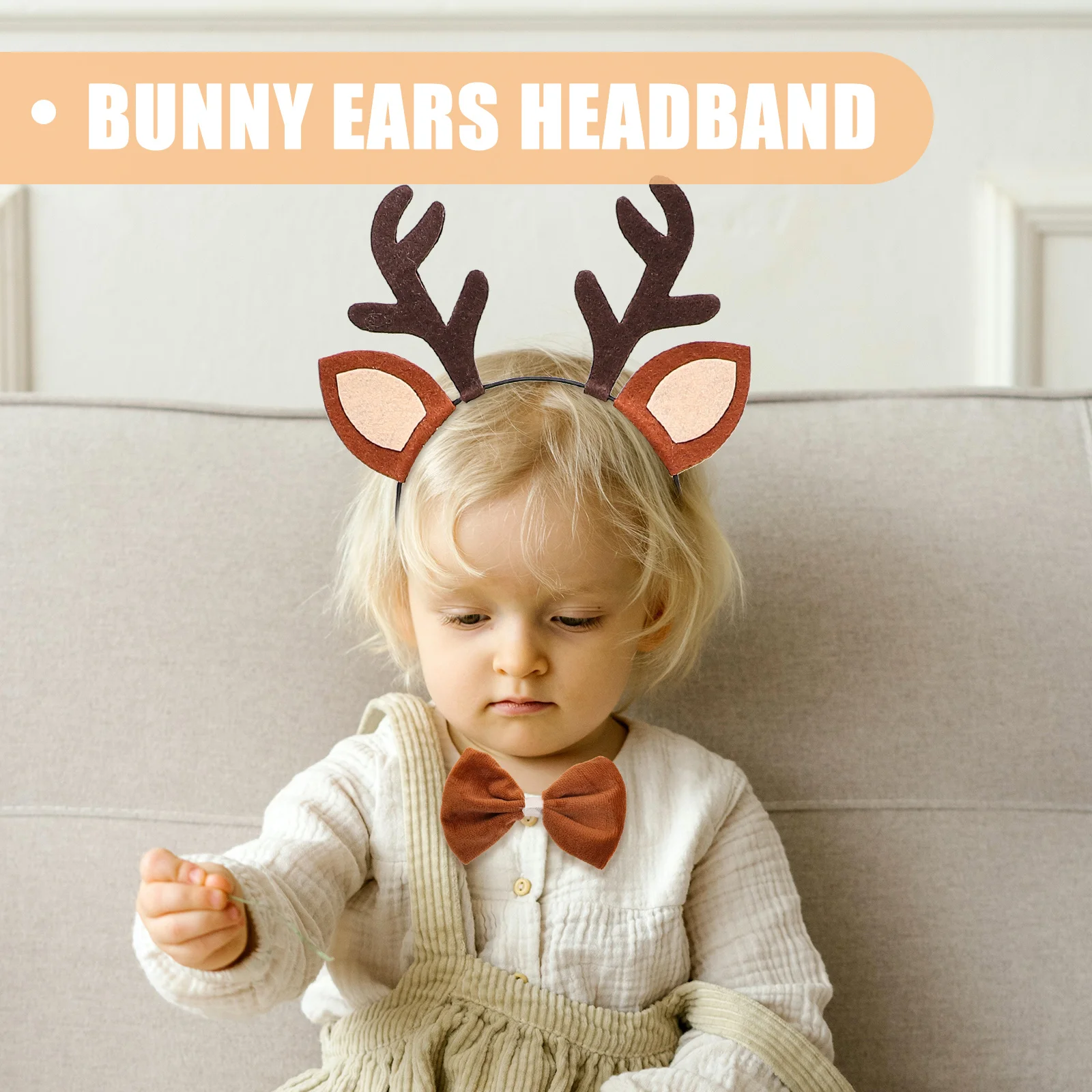 1 conjunto de orelhas de animais rena traje cosplay antler bandana gravata borboleta cauda tutu saia halloween cosplay