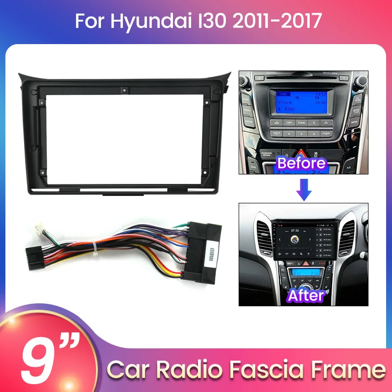 

2 Din Car Radio Stereo Fascia for Hyundai I30 2011 - 2017 Dash Frame Panel Adaptor Central Decoration Surface Central Dashboard