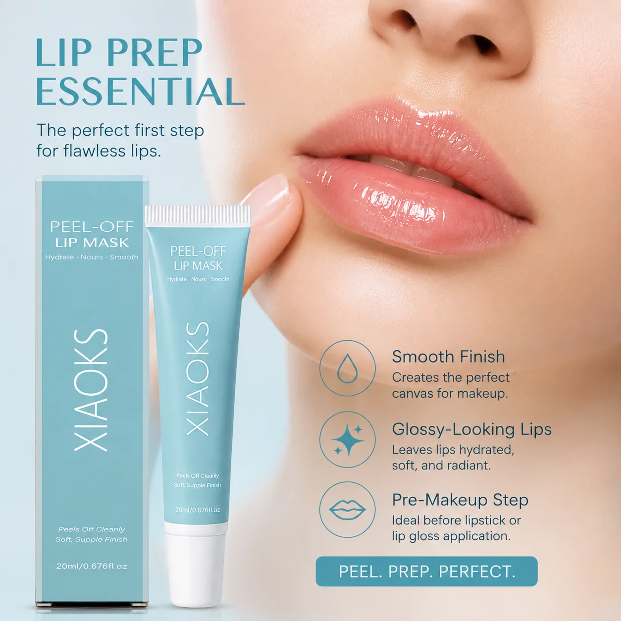 Peel-Off Lip Mask, with Multiple Plant-Based Nourishing Ingredients, Focusing on Lip Moisturization and Repair. Quickly Moisturizes Chapped Lips and Relieves Discomfort. Softens Cuticles, Reduces the Accumulation of Dead Skin, and Lightens the Appearance of Lip Lines. Light Texture, Not Heavy or Sticky on the Lips. Can Be Used Day and Night, Apply Thickly before Bed for Repair, and Apply Thinly during the Day for Moisturizing. Improve the Dullness Around the Lips, Brighten the Lip Color, and Create Healthy, Supple Lip Skin.