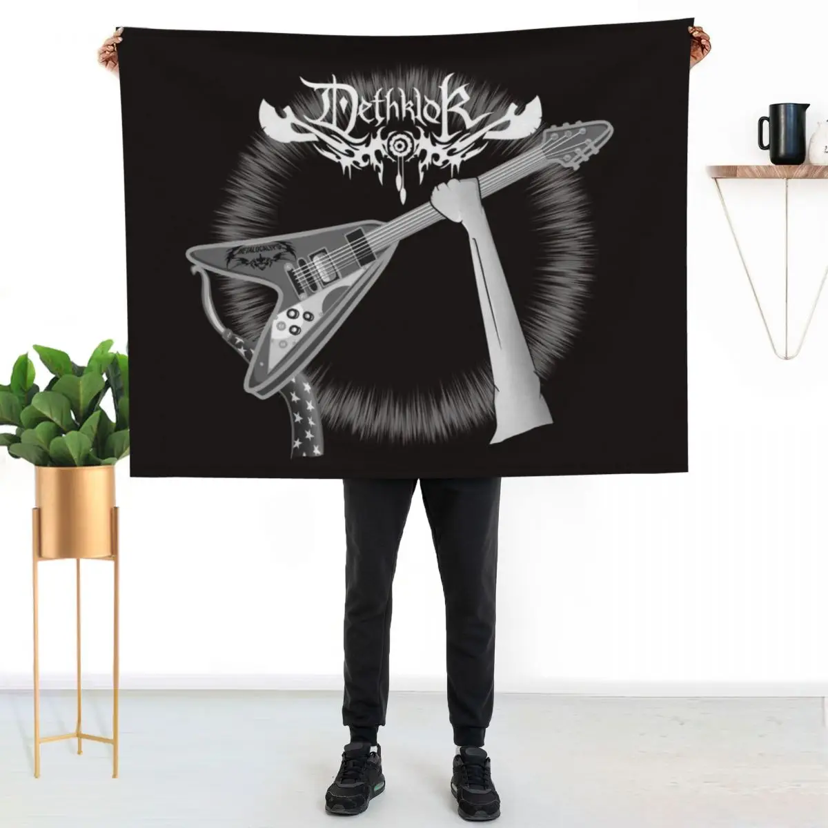 

Metalocalypse Dethklok Throw Blanket Soft Sherpa Fleece Warm Blanket for Winter