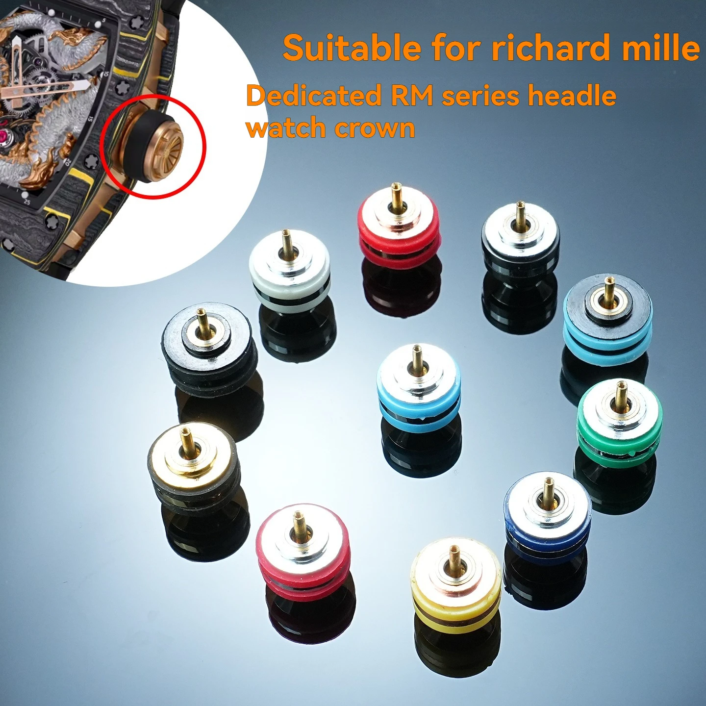 

For Richard Mille RM series watch crown accessories, time adjustable winding list crown head, waterproof watch head replacement