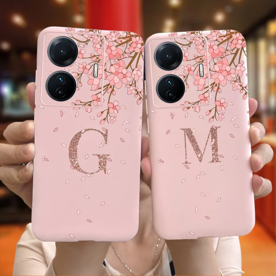 For Vivo S15e T1 IQ00 Z6 Pro Luxury Flower Crown Letter Case For Vivo T1 Pro Soft Silicone Phone Case T1 T 1 5G (SnapDragon 680)