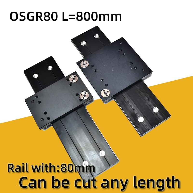 

Black Dual-axis Linear Guide 80mm OSGR80 slide rail 800mm OSGB80 block optical axis photography track woodworking machinery